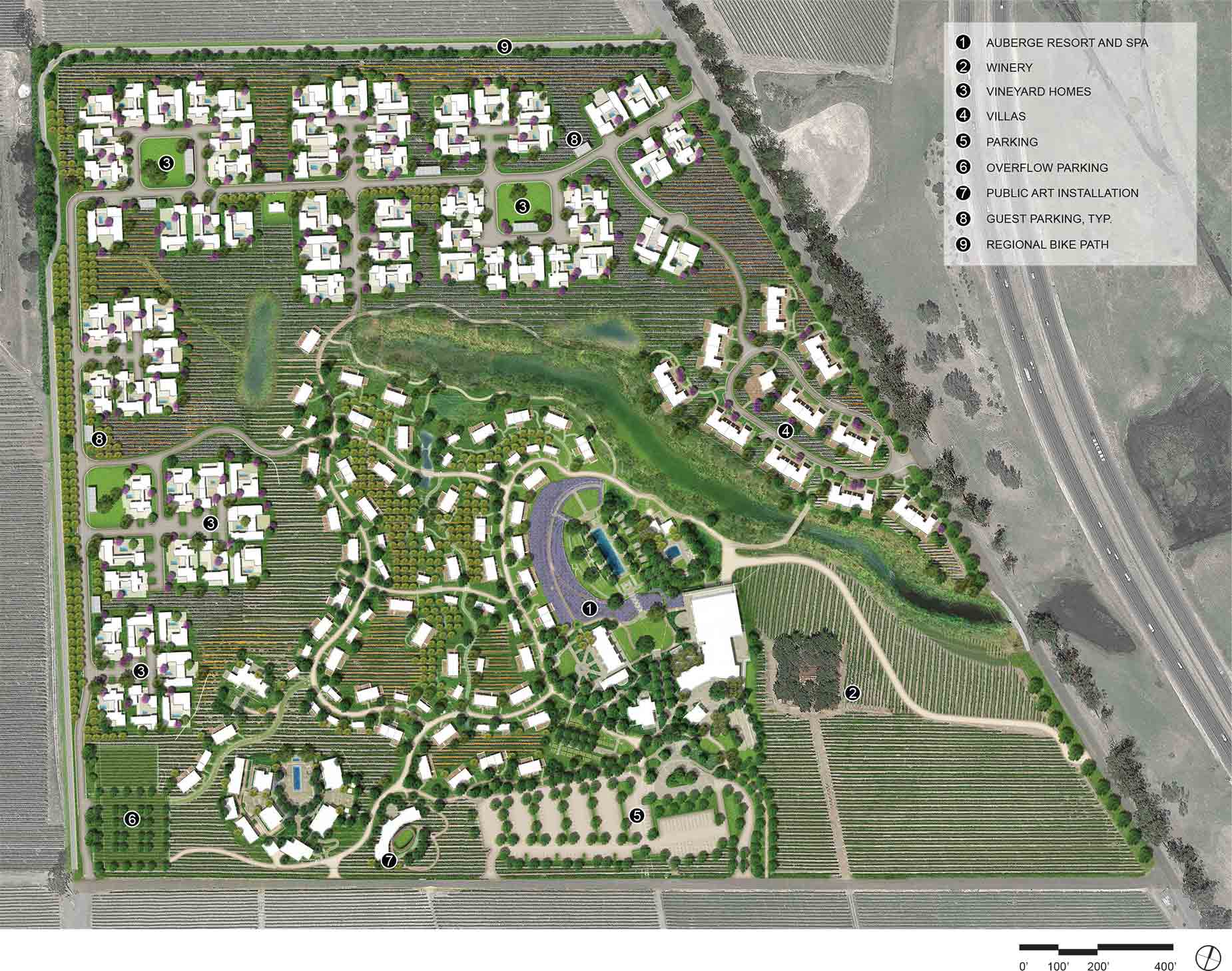 Stanly Ranch Resort In Napa CA - Aerial Footprint Plans